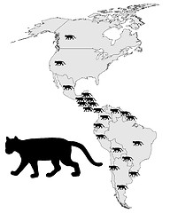 Image showing Cougar range map