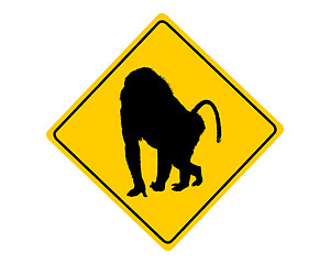 Image showing Baboon warning sign