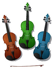 Image showing Colored violins