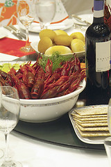 Image showing Crayfish on party-table