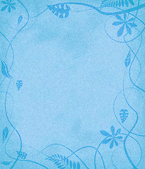 Image showing floral mottled paper blue