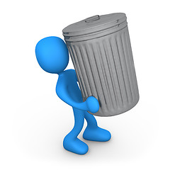 Image showing Person with trash can.