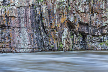 Image showing rock cliff and whitewater river