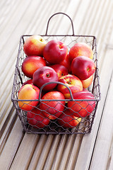 Image showing basket of nectarines