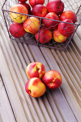 Image showing basket of nectarines