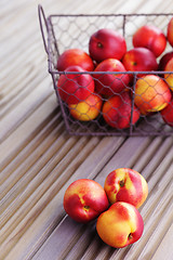 Image showing basket of nectarines