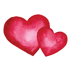 Image showing Watercolor heart. Design element.