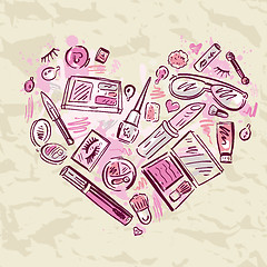 Image showing Heart of Makeup products set.