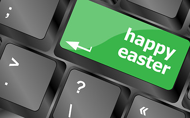 Image showing happy Easter text button on keyboard