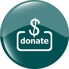 Image showing Donate sign icon. Dollar usd symbol. shiny button. Modern UI website button