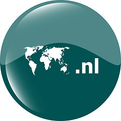 Image showing Domain NL sign icon. Top-level internet domain symbol with world map