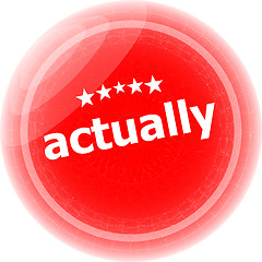 Image showing actually red stickers, icon button isolated on white