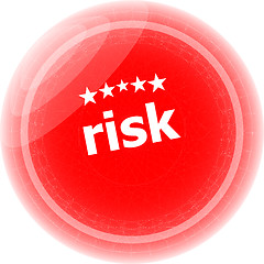 Image showing risk red rubber stamp over a white background