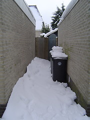 Image showing Side Garage covered in Snow.