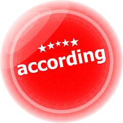 Image showing according red stickers on white, icon button