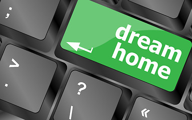 Image showing Computer keyboard with dream home key - technology background
