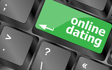 Image showing A keyboard with a online dating button - social concept