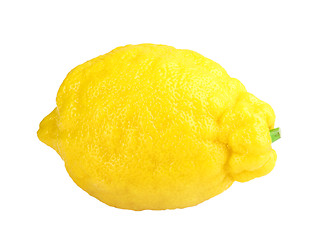 Image showing Single fresh yellow lemon