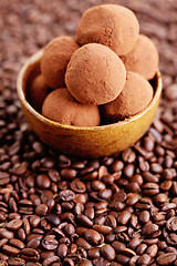 Image showing pralines with coffee