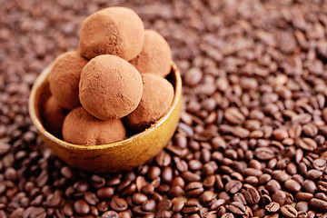 Image showing pralines with coffee