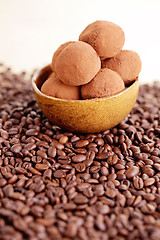 Image showing pralines with coffee