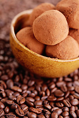 Image showing pralines with coffee