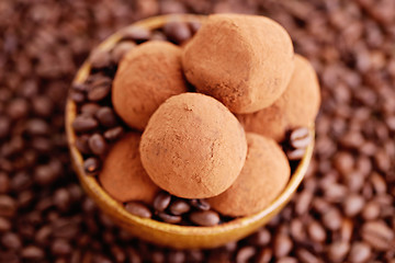 Image showing pralines with coffee