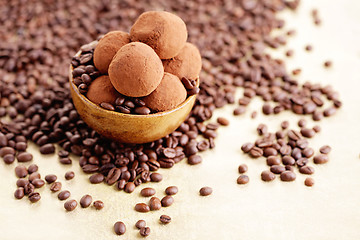 Image showing pralines with coffee