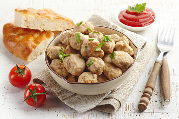 Image showing Roasted meatballs