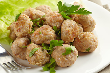 Image showing Roasted meatballs