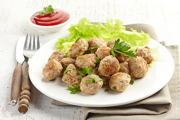 Image showing Roasted meatballs