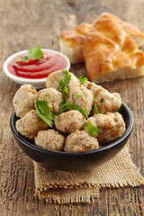 Image showing Roasted meatballs