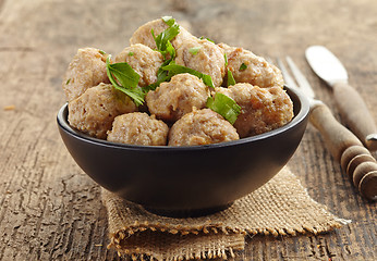 Image showing Roasted meatballs
