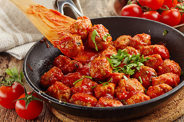 Image showing Meatballs with tomato sauce