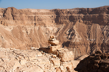 Image showing Mountains in stone desert nead Dead Sea