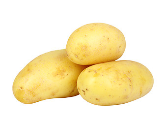 Image showing Heap of yellow raw potatos