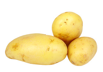 Image showing Heap of yellow raw potatos