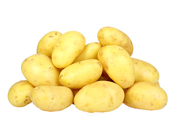 Image showing Heap of yellow raw potatos