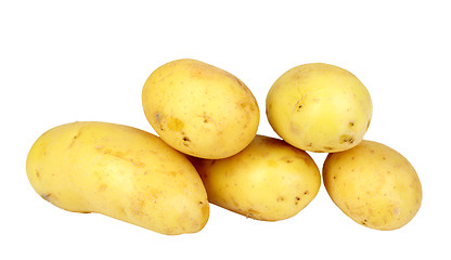 Image showing Heap of yellow raw potatos