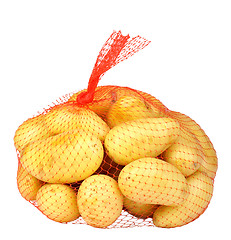 Image showing Potatoes in red string bag