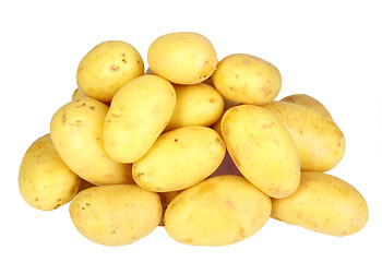 Image showing Heap of yellow raw potatos