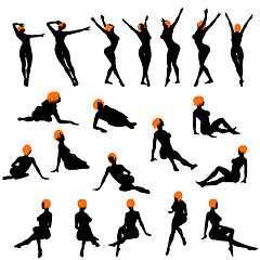 Image showing Naked sexy girls silhouette set