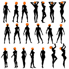 Image showing Naked sexy girls silhouette set