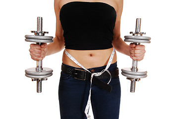 Image showing Woman with dumbbell's.