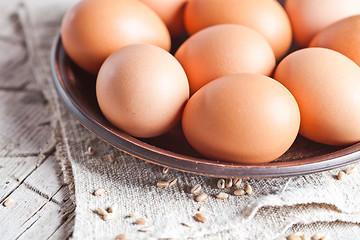 Image showing  fresh brown eggs 