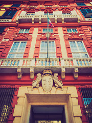 Image showing Retro look Palazzo Rosso in Genoa Italy