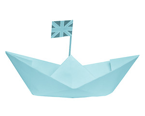 Image showing Paper ship with UK Flag