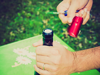 Image showing Retro look Bottle opening