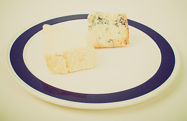 Image showing Retro look British cheeses