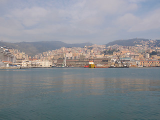 Image showing View of Genoa Italy from the sea